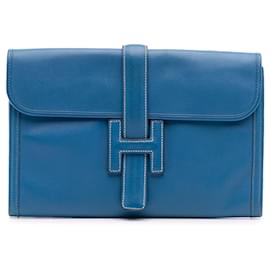 Clutch Blue Hermès Swift Jige Elan 29