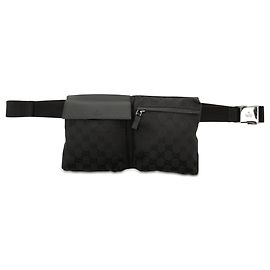Borsello cintura Gucci GG Canvas nero con doppia tasca
