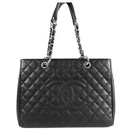 Black Chanel Caviar Grand Shopping Tote