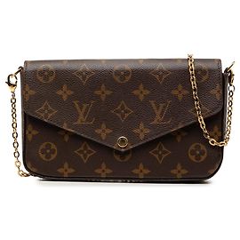 Borsa a tracolla Louis Vuitton Monogram Pochette Felicie Marrone