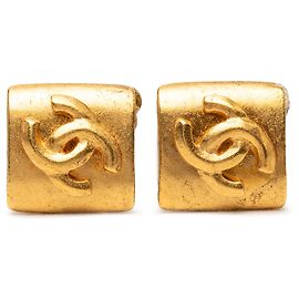 Orecchini a clip Chanel CC placcati in oro e diamanti