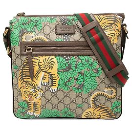 Gucci GG Supreme Web Bengal Crossbody-Tasche Beige