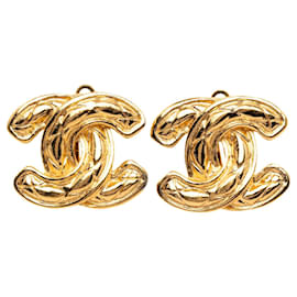 Chanel CC gesteppte Clip-Ohrringe vergoldet