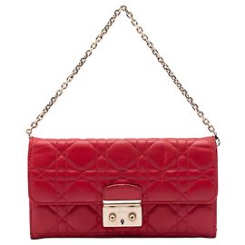 Borsa a tracolla Miss Dior Promenade in agnello Cannage rosso di Dior