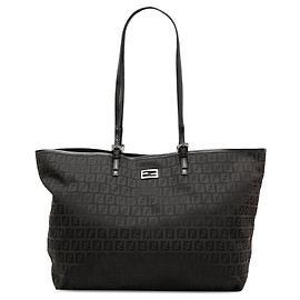 Borsa Tote Fendi Zucchino Canvas Nera