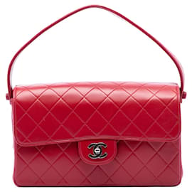 Borsa Chanel Medium Quilted Lambskin Top Handle Bag rossa