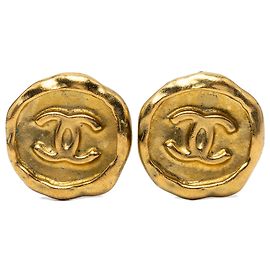 Orecchini a cerchio Chanel CC placcati oro