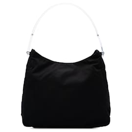 Borsa Prada Tessuto con manico in acrilico nero