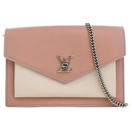 Borsa a tracolla MyLockMe in pelle bicolore rosa Louis Vuitton