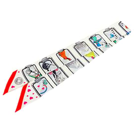 Multi Hermès Hermes Story Silk Twilly Scarf Scarves