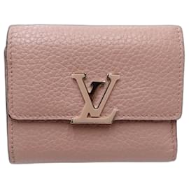Cartera compacta Louis Vuitton Taurillon Capucines Rosa Carteras pequeñas