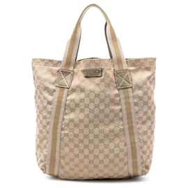 Borsa Tote Gucci GG Canvas Web beige