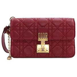 Red Dior Lambskin Cannage DiorAddict Wristlet Clutch
