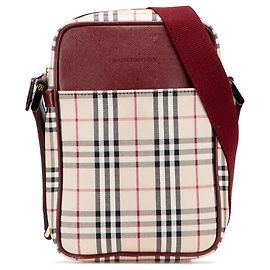 Borsa crossbody Burberry House Check Canvas marrone