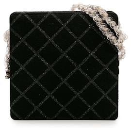 Borsa a tracolla Chanel CC Tweed Chain Fantasy nera