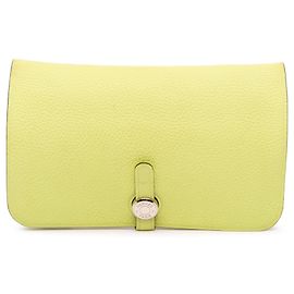 Cartera Yellow Hermès Togo Dogon Duo Wallet GM