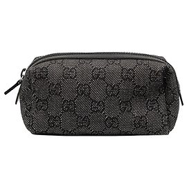 Beauty case in denim Gucci GG grigio