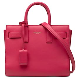Borsa Saint Laurent Nano Leather Sac De Jour Satchel Rosa
