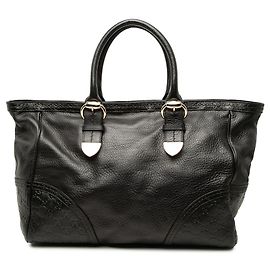 Tote Signoria in vitello con rifiniture Guccissima nero Gucci