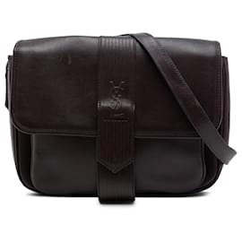 Borsa crossbody Saint Laurent in pelle marrone