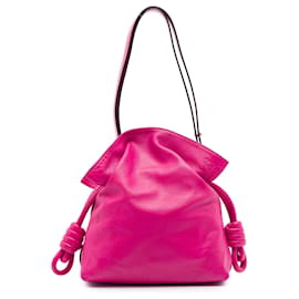 Borsa a tracolla LOEWE Flamenco Knot Medium in nappa rosa - Loewe