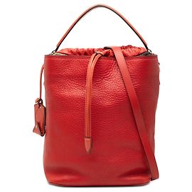 Bolso bucket Ashby Burberry en lona House Check roja y piel de becerro