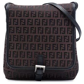 Borsa a tracolla Fendi Zucchino Canvas marrone