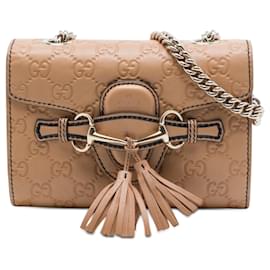 Borsa a tracolla Mini Guccissima Emily Gucci Tan