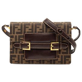 Borsa a tracolla Fendi Zucca Canvas marrone