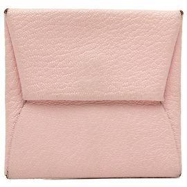 Portamonete Bastia Hermès in pelle Chevre Mysore rosa