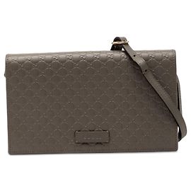 Borsa a tracolla Microguccissima Gucci con portafoglio, Grigio