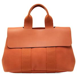 Bolsa Hermès Valparaiso PM em Toile e Swift laranja