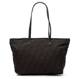 Borsa Tote Roll Fendi Small Zucca in nylon nero