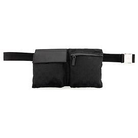 Borsello cintura Gucci GG Canvas con doppia tasca nero