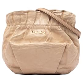 Borsa Bucket Antique Prada in pelle Nappa beige