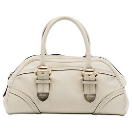 Borsa a mano Signoria in pelle bianca con rifiniture Guccissima Gucci