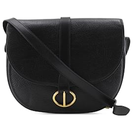 Borsa crossbody in pelle con patta Dior nera