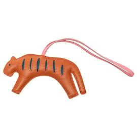 Brown Hermès Milo Lambskin RooRoo Tiger Bag Charm MM Key Chain