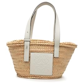 Borsa Tote Anagram Small in Raphia Bianca LOEWE - Loewe