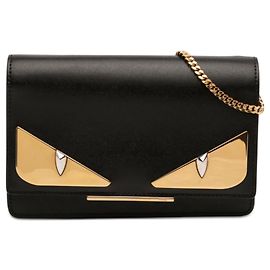 Borsa a tracolla Tube Wallet On Chain Fendi in pelle nera Eye Monster