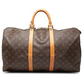 Borsa da viaggio Louis Vuitton Monogram Keepall 50 Marrone