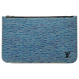 Pochette Louis Vuitton Neverfull in pelle Epi Denim blu