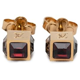 Orecchini a lobo Louis Vuitton placcati in oro con strass Gamble