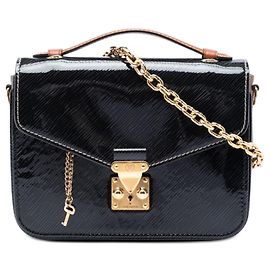 Louis Vuitton Mini Pochette Metis Satchel aus glänzendem schwarzem Epi-Leder und Monogram Reverse