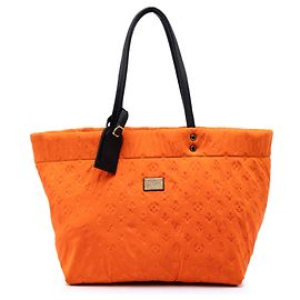 Louis Vuitton Monogram Embossed Neoprene Scuba MM Tote Bag Orange