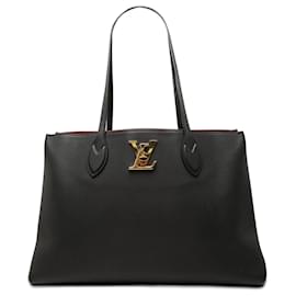 Louis Vuitton Lockme Shopper Tote aus schwarzem Leder