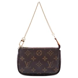 Borsa a mano Louis Vuitton Monogram Mini Pochette Accessoires Marrone