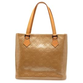 Borsa Tote Louis Vuitton Monogram Vernis Houston Marrone
