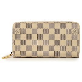 Cartera larga Zippy Louis Vuitton Damier Azur blanca