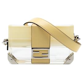 Borsa Crossbody Baguette Trunk Mini in Acrylic Vitello Gialla Fendi